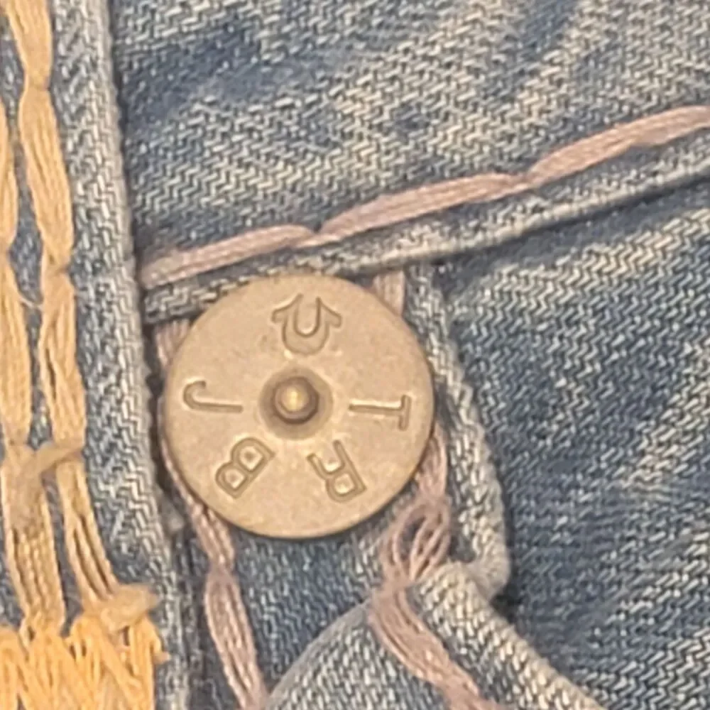 True Religion Geno Super T Mens Straight Jeans Blue 100% Cotton USA Made Size 36